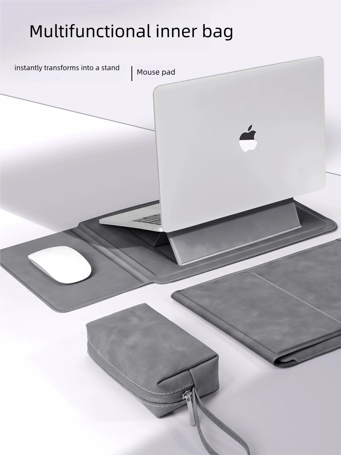 Elegancki Pokrowiec na Laptopa 13-16" MacBook ze Stojakiem | Premium PU