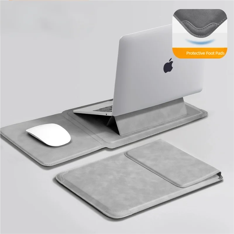 Elegancki Pokrowiec na Laptopa 13-16" MacBook ze Stojakiem | Premium PU