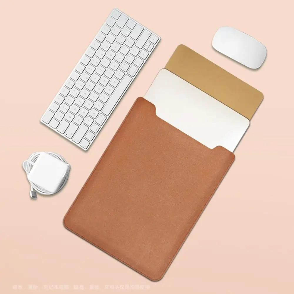 11 13 14 15 inch Laptop Sleeve Case Shockproof Ultra Thin PU Leather Ultrabook Cover Notebook Bag Protective Pouch