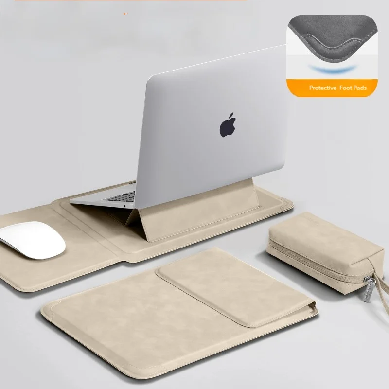 Elegancki Pokrowiec na Laptopa 13-16" MacBook ze Stojakiem | Premium PU