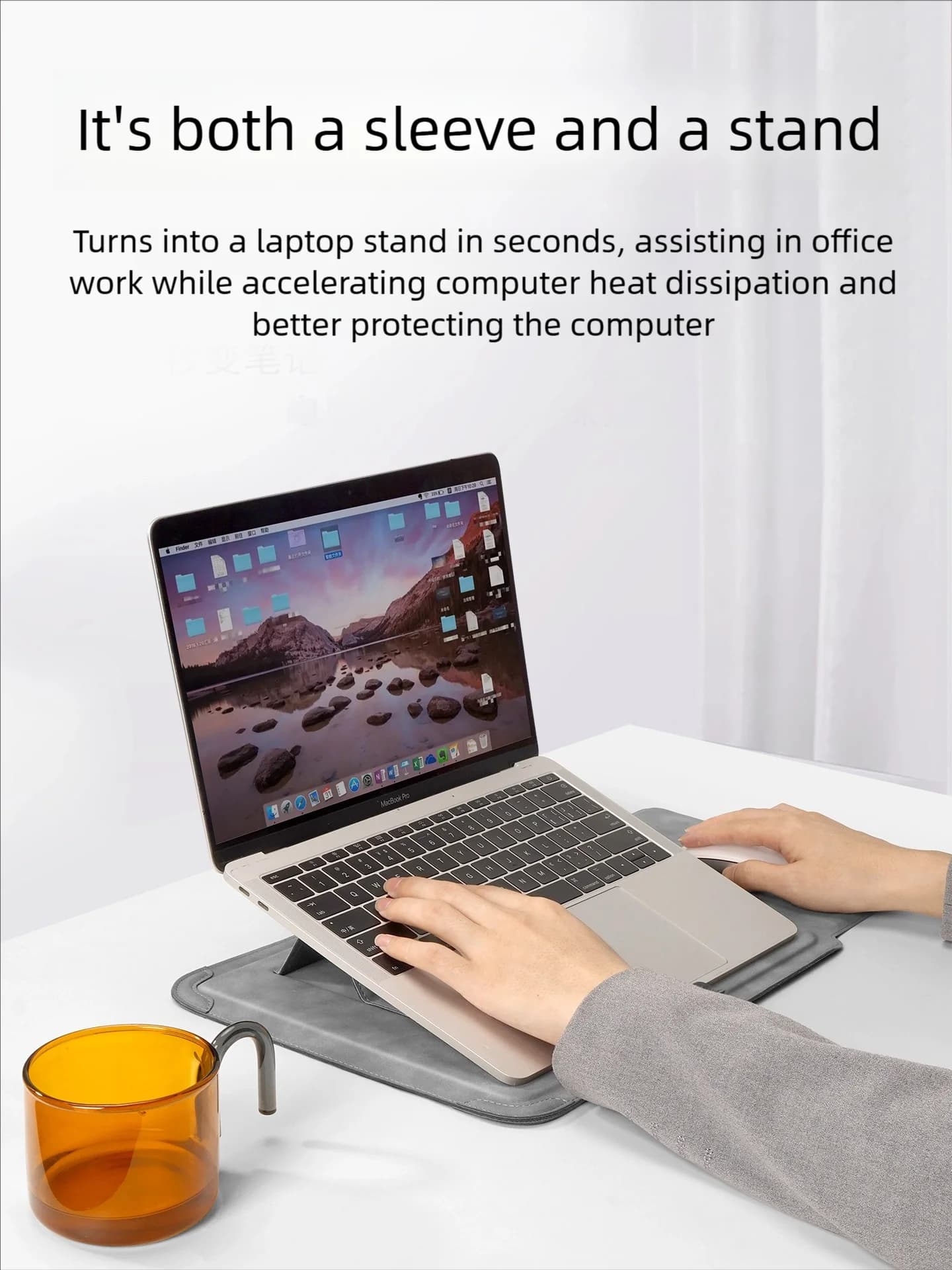 Elegancki Pokrowiec na Laptopa 13-16" MacBook ze Stojakiem | Premium PU