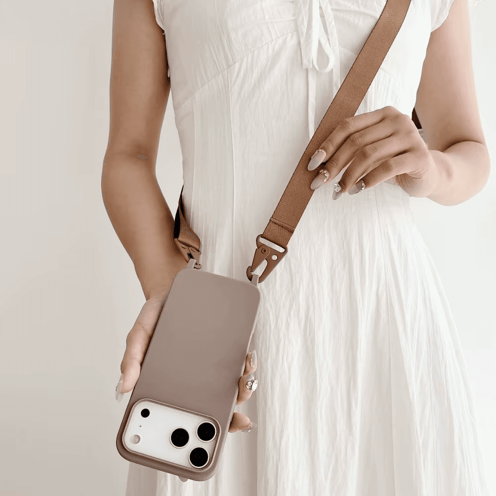 Silikonowe Etui Crossbody z Smyczą na Szyję do iPhone (antywstrząsowe)
